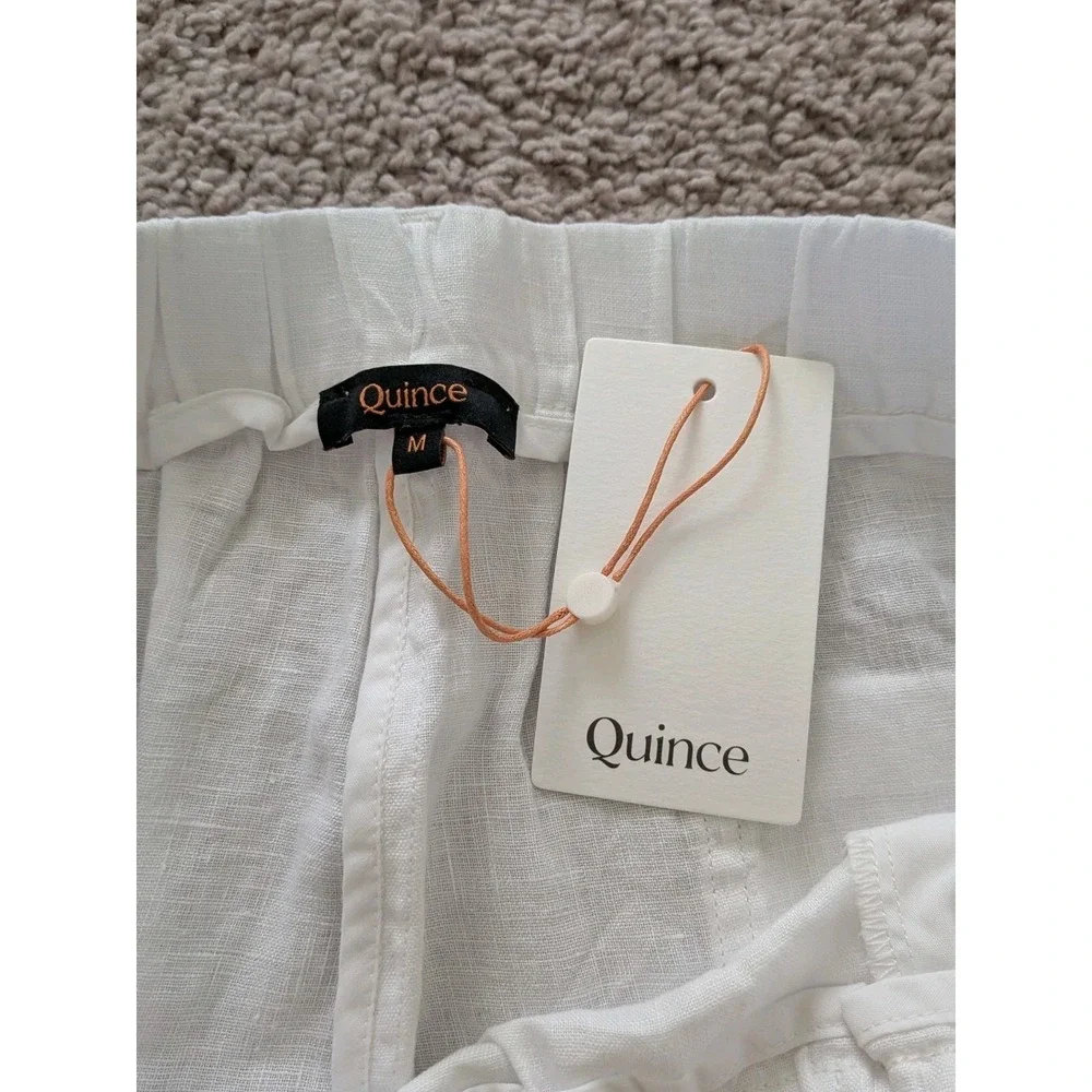 Quince 100% European Linen Pants Womens Medium White (Fits 29x24) NWT